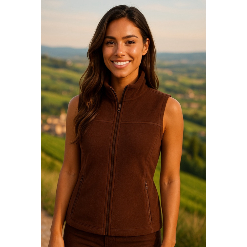 Duck Head Full Zip Vest Fleece Brown Outdoor Heritage M Academia Hiking Rugged